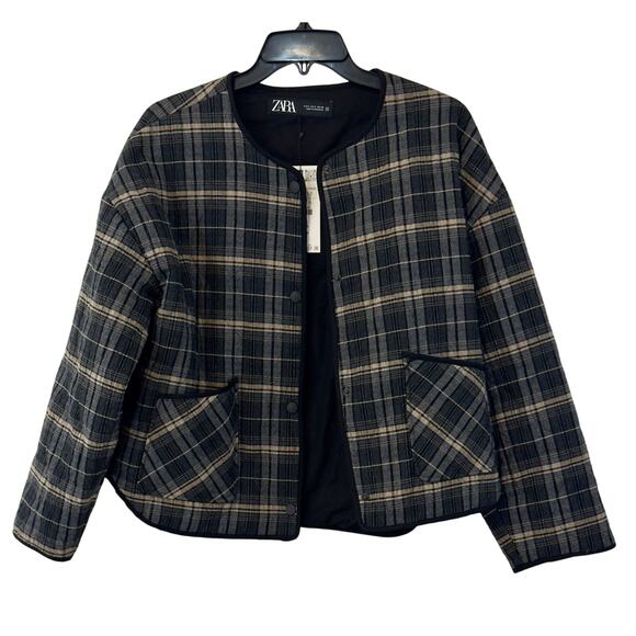 Zara Plaid Puffer Jacket - Picture 1 of 13